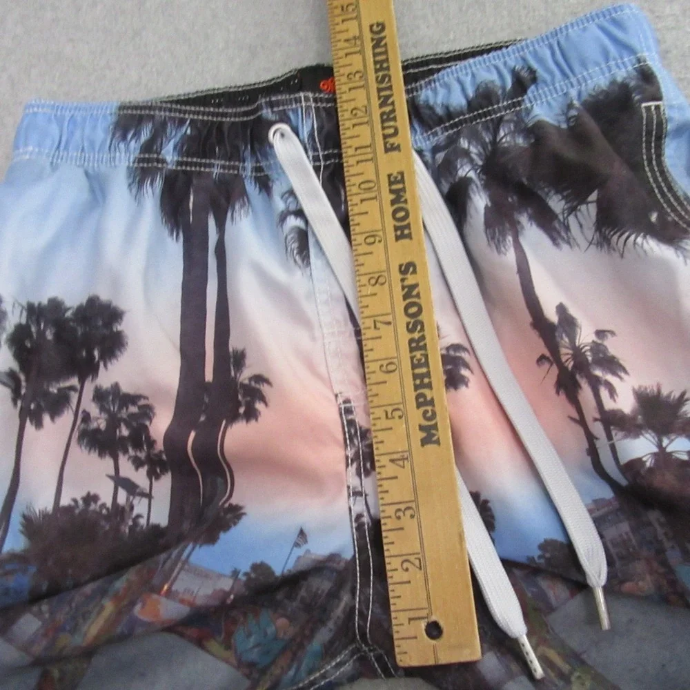 Page One Mens Board Shorts L Cityscape Santa Monica Venice All Over